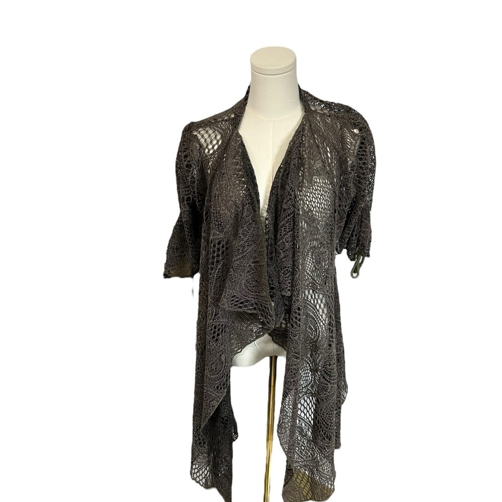 Pretty Angel Womens Cardigan Ruffle Crochet Romantic Dainty Fairy Whimsical Sz L - Picture 10 of 10